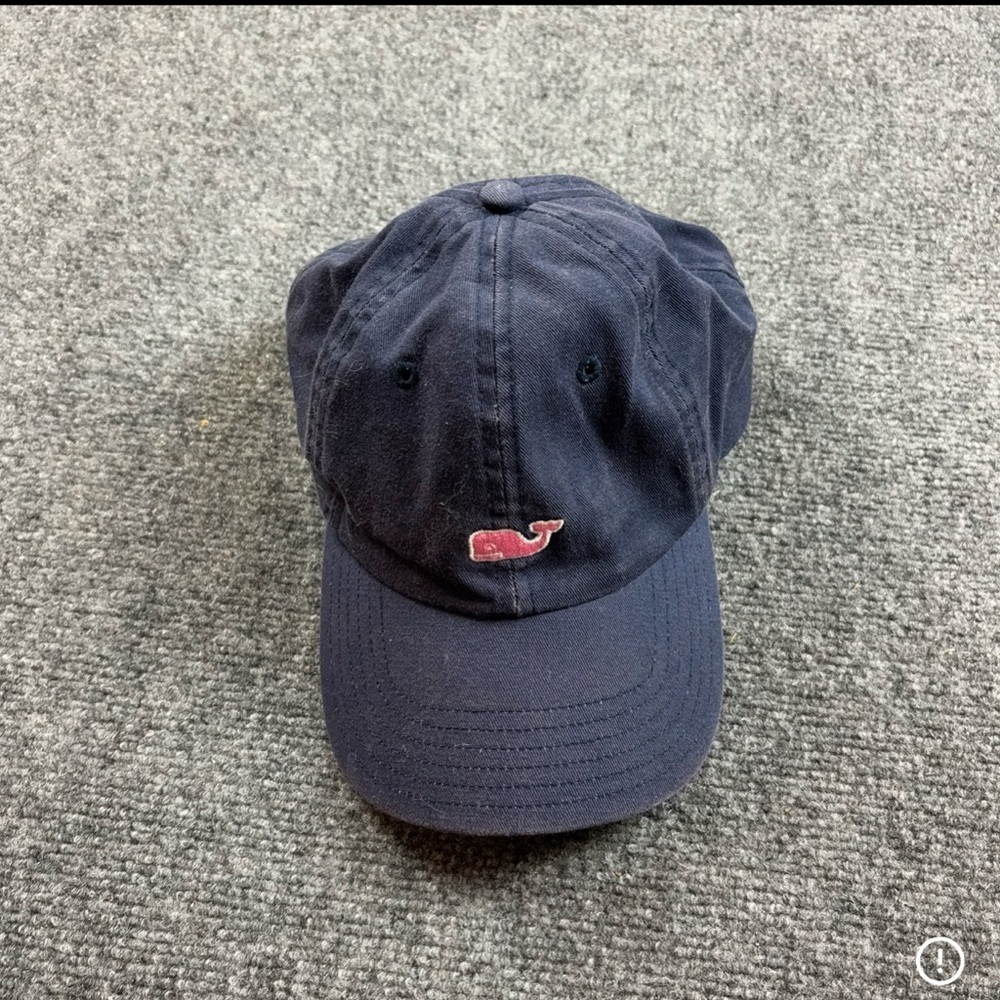 VINEYARD VINES Navy Blue Pink Whale Logo Baseball Cap Adjustable Hat One Size - Picture 2 of 5